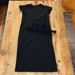 Universal Thread 100% cotton Black Maxi  Dress with belt cap short sleeves XS